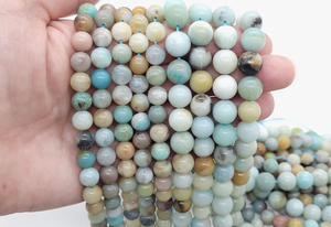 Perles de pierre amazonite, collier de pierres précieuses lisses, pierres de guérison, cristal naturel, grossiste - Product Image 2