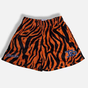 กางเกงขาสั้นผ้ายืดหยุ่นสำหรับผู้ชายกางเกงขาสั้นผ้าตาข่ายสำหรับเล่นบาสเก็ตบอลผ้าเนื้อละเอียดสไตล์สปอร์ตพิมพ์โลโก้ฤดูร้อน - Product Image 3