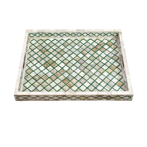 Most Selling Light Weight Handmade Eco-Friendly Mother Pearl Serving <b>Tray</b> for Modern Luxury Elegant Presentation Drinks <b>Snacks</b> - Product Image 1