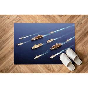 Alfombra de Guerra Naval Militar, Alfombra Oceánica, Alfombra de Paisaje Marino, Alfombra Suave No Tejida - Product Image 5