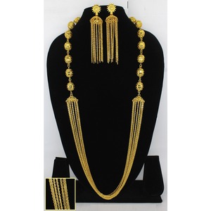 Parure de bijoux collier avec boucles d'oreilles en laiton plaqué or pur parure de bijoux collier design haute qualité Émirats arabes unis Dubaï - Product Image 2