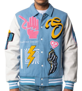 Custom Chenille Embroidered <b>Men's</b> Leather Baseball <b>Jacket</b> Custom <b>Varsity</b> <b>Jacket</b> for <b>Men</b> <b>Bomber</b> - Product Image 1