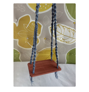 WOODEN SEAT <b>SWING</b> FOR BABY PLAYING DYAED COTTON HANDMADE NATURAL Baby <b>Swing</b> Set Style Color baby bedside sleeper - Product Image 1