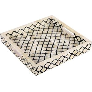 Plateau en incrustation d'os indien à motif marocain mauresque pour la maison, hôtel, motel, plateaux de service faits à la main de l'Inde en gros - Product Image 1