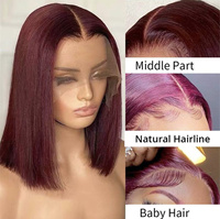 Tendance chaude Trame Extensions De Cheveux Vin Bourgogne Couleur Vietnamien Cheveux Wick La Meches Bon Os Droit