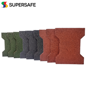 Azulejos de goma de instalación rápida de alta calidad que absorben impactos T-Bone Dogbone pavimentadora de goma para exteriores para deportes y superficie de Fitness - Product Image 4