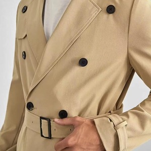 Manteau d'hiver vintage imperméable pour homme, à carreaux, multi-poches, respirant, isolé, avec ceinture en cuir imprimée, coupe classique, vente chaude - Product Image 3