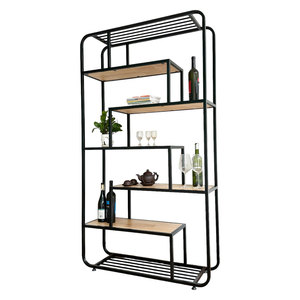 Étagère décorative moderne KTB68131 pour salon, avec cadre en fer et plateau en bois, pour la décoration de la maison, de la cuisine et de la salle de bain, pour le rangement des pots de Noël - Product Image 4