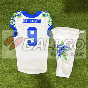 Ensemble d'uniformes de football américain, maillot en tissu polyester extensible dans les 4 sens et pantalon rembourré pour les jeunes - Product Image 2