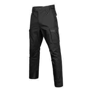 Pantalon cargo tactique en velours côtelé robuste pour l'extérieur, léger, mi-imperméable, droit, noir, multi-poches - Product Image 3