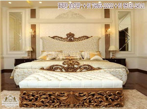 Romanian Style <b>Bed</b> and Bedroom Furniture Elegant Russian Style Bedroom Furniture Rococo Theme Home White Gold Bedroom Set - Product Image 2