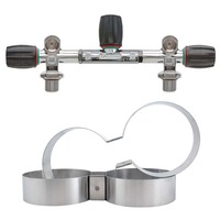 Válvula Manual para Cilindro de Buceo DIN Twinset, para Configuración de Doble Tanque