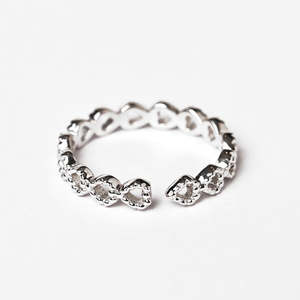 แหวนนิ้วรูปหัวใจประดับหยกชุบโรเดียมสไตล์โบโฮ-CLARA เงินแท้ 925 - Product Image 5