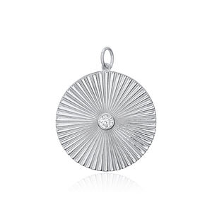 Pendentif rond en pierre CZ transparente, charme en gros, bijoux en argent sterling 925 turc faits à la main - Product Image 5