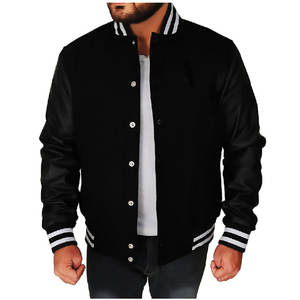 Premium Wool Blend Varsity Jacket Men | Custom Letterman Baseball Jacket | PU Leather Sleeves Retro College Style <b>Coat</b> - Product Image 5