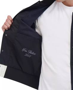 Chaqueta Universitaria al por Mayor OEM, Estilo Urbano, Personalizada, Transpirable, de Cuero Tejido, con Botones, a la Moda - Product Image 5