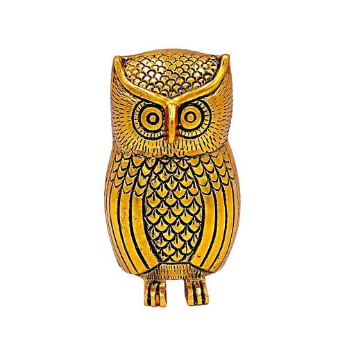 Ventilateur Sui Antique métal hibou Figure papier poids Cum pièce maîtresse pour bureau décor décoration cercles mur métal Designer moderne