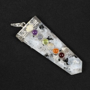 Pendentifs Chakra crayon plat Lapis Lazuli naturel personnalisé - Product Image 3