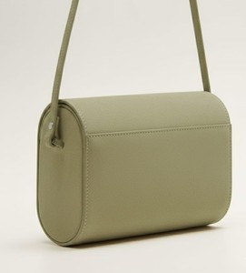 Sac à bandoulière vintage en cuir vert sauge pour femme, sac minimaliste en forme de baril, petit sac à main, pochette rigide - Product Image 4