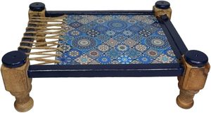 Plato de madera Khaat para servir con revestimiento de esmalte, bandeja para aperitivos, plato de postre, mesa tradicional, cocina casera Vintage - Product Image 4