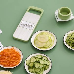 ZMS-3001 <span class=keywords><strong>Mandoline</strong></span> manuelle de style japonais en plastique écologique, trancheuse à aliments, râpe à fromage en acier inoxydable, coupe-légumes - Product Image 1