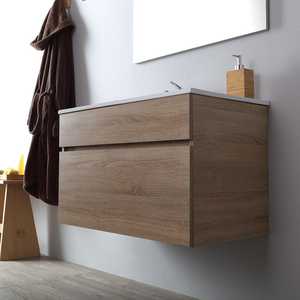 ตู้ห้องน้ำติดผนังไม้โอ๊คธรรมชาติขนาด 80 ซม. จากเซี่ยงไฮ้ ชุดหรูหรา - Product Image 5