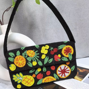 Sac à main pour femme fait main personnalisé, en perles, style mode, couleurs mélangées, pour soirée, broderie, impression typographique, personnalisable - Product Image 1