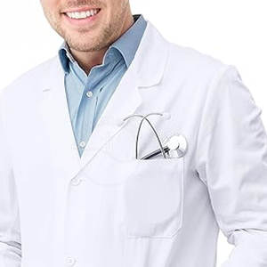 Bata blanca de hospital personalizada, uniformes de uso médico, ropa de trabajo médica unisex, bata de laboratorio a la venta - Product Image 3