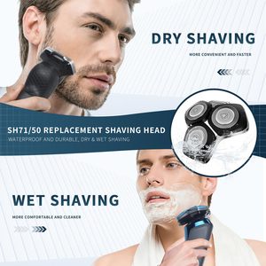 Cabezales de Afeitado de Repuesto con Doble Cuchilla para Afeitadoras Eléctricas, Resistentes al Agua IPX7, Alimentación USB, Lavables, para Uso Facial, Color Negro - Product Image 1