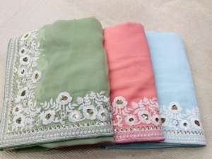 ผ้าแจ็คการ์ด pallu สวยดีไซเนอร์ล่าสุดใช้ได้ทั่วส่าหรี - Product Image 5