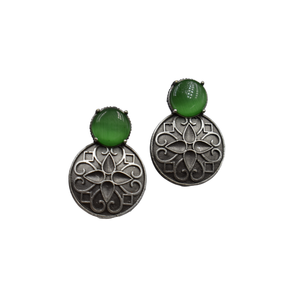 Bijoux à la mode en laiton de haute qualité bijoux en argent se ressemblent bijoux de boucles d'oreilles en pierre pour filles et femmes au meilleur prix - Product Image 3