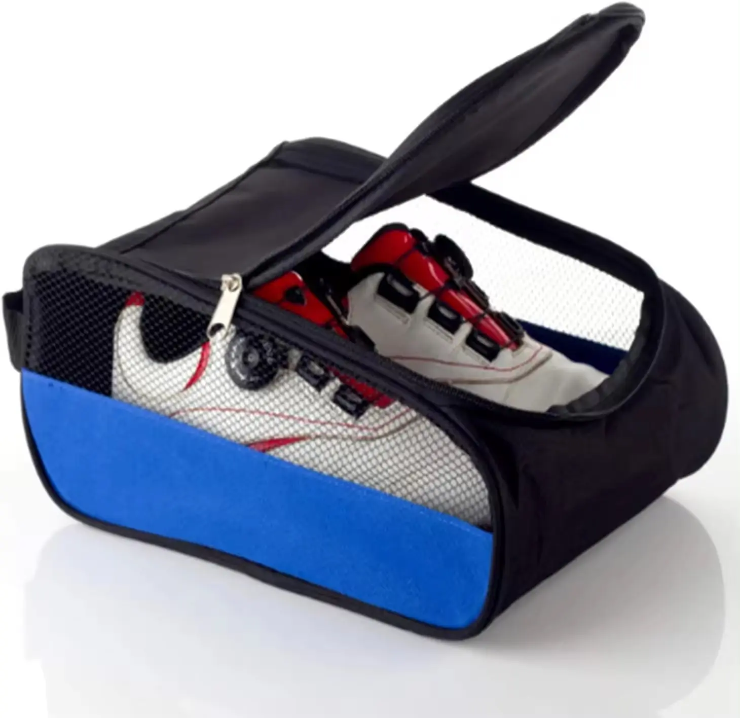 Bolsa esportiva Oxford para tênis de malha de nylon, bolsa leve portátil para sapatos de golfe com alça confortável à prova d'água