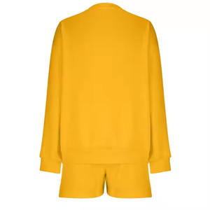 Women's Two-Piece Top Quality <b>Twin</b> Sets 100% Cotton Men's Full Sleeve Sweatshirt Short And T-Shirt Sets With Customizable Fabric - Product Image 6