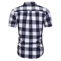 Tissu en toile de coton 100% à carreaux écossais personnalisable pour hommes et femmes, manches courtes pour chemises avec fonction de séchage rapide