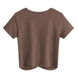 เสื้อยืดครอปแขนสั้นคอกลมใส่สบายทันสมัย - Product Image 4