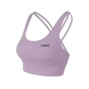 Sujetador deportivo personalizado con logo transpirable de secado rápido, Sujetador deportivo para yoga y fitness, Sujetador deportivo sexy para mujer - Product Image 1