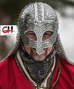 Armure viking médiévale Vendel acier gravé avec casque viking - Product Image 6