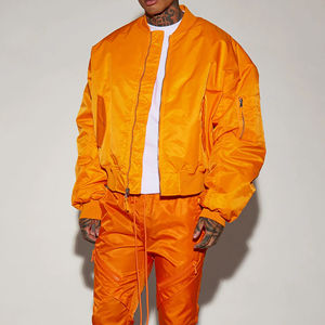 Chaqueta bomber cortavientos de moda informal para hombre de otoño 2025 con el mejor diseño chaqueta bomber naranja para hombre tarifa al por mayor OEM - Product Image 6
