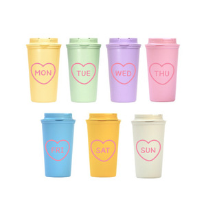 Promotional <b>Drinkware</b> <b>Plastic</b> Double Wall Mug with Lid Reusable Cup 16oz 450ml made in Korea - Product Image 1