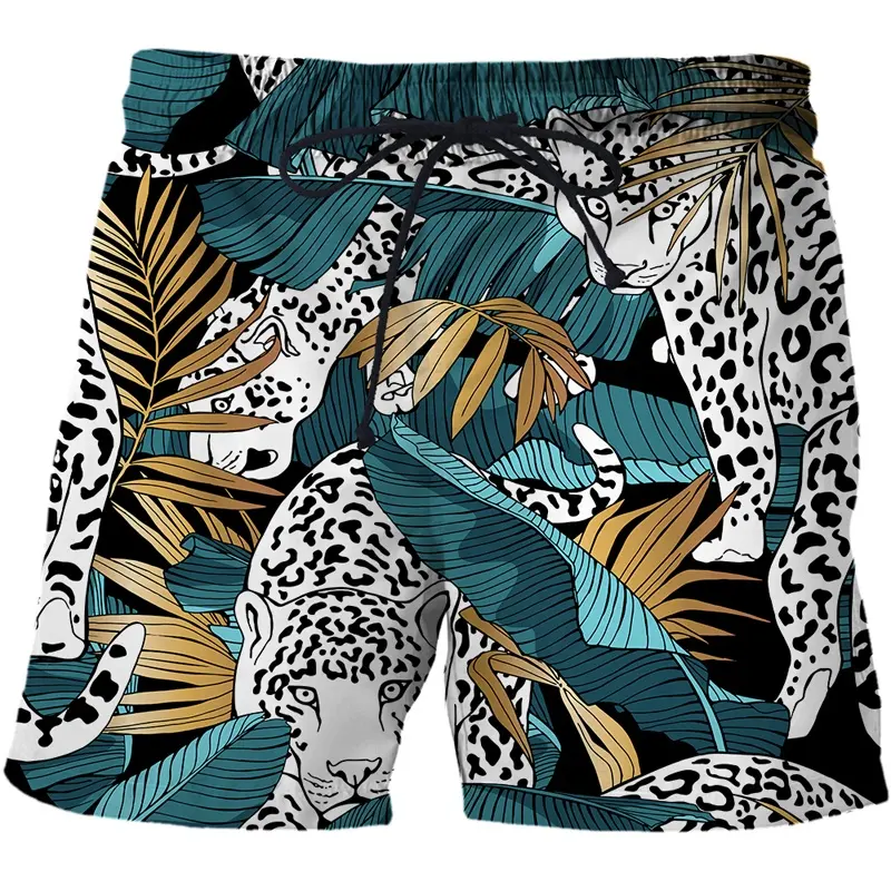 animal pattern leopard Short In The Summer Man Quick Dry Beach Pants 3D Man Board Shorts Fashion Swims Trunks Male