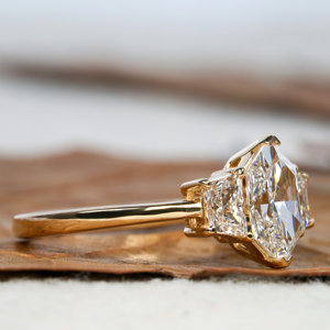 Cổ cắt cvd Hà Lan Marquise cắt phòng thí nghiệm phát triển kim cương nhẫn cưới với bên hình thang kim cương ba đá đính hôn Quà Tặng nhẫn - Product Image 3