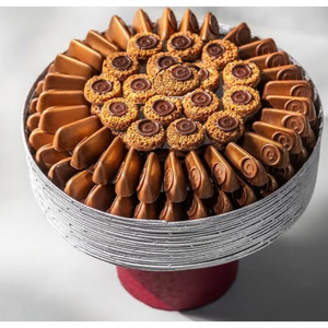 Bol à chocolat décoratif pour table de mariage Porte-bonbons Bol en métal argenté de qualité supérieure avec support en bois Bol pour traiteur de mariage - Product Image 1