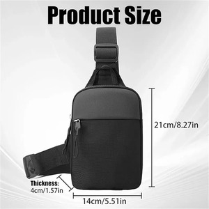 <b>Men</b> Waterproof Sling Chest Pack Fashion <b>Small</b> Black Crossbody Shoulder Zipper <b>Bag</b> Travel Workout Male Handbag - Product Image 2