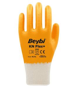 KNFLEX+ Industrial Heavy Duty Safety Nitrile Coated Waterproof <b>Fire</b> Proof Abrasion-Resistant Yellow Protective Gloves for - Product Image 3