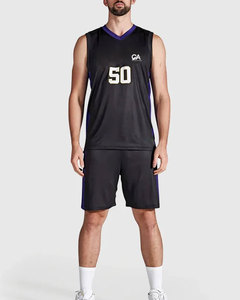 Ensemble short et maillot de basket-ball, livraison directe d'usine, meilleur prix, vêtements d'équipe, votre nom, polyester respirant, uniformes pour adultes - Product Image 1