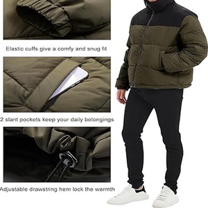 Manteaux d'hiver chauds et rembourrés pour hommes, imprimés sur mesure par OEM, pour l'extérieur, veste rembourrée pour hommes fabriquée par Dress Sports - Product Image 4