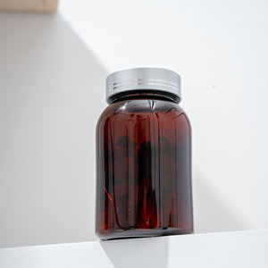 Botella de cápsula de plástico PET ámbar de Venta caliente Botella de píldora de medicina vacía con tapón de rosca de 180ml para uso farmacéutico y sanitario - Product Image 5