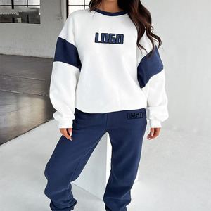 ชุดวอร์มแบบสวมหัวมีฮู้ดผ้าโพลีเอสเตอร์ผ้าฝ้ายโพลีเอสเตอร์สำหรับผู้หญิงโลโก้แบบเรียบ - Product Image 3