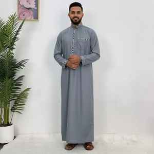 Thobe musulman de haute qualité personnalisé pour hommes, nouveau design, couleur, prix de gros, thobe musulman pour hommes - Product Image 3