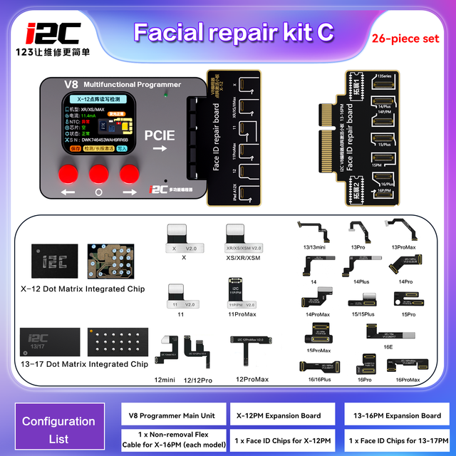 I2C V8 Professional Face ID Programmer Dot Projector Read/Write Activation Board Dot Matrix Activation Tool